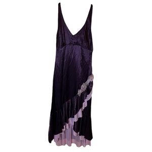 Y2K purple ruffle dress